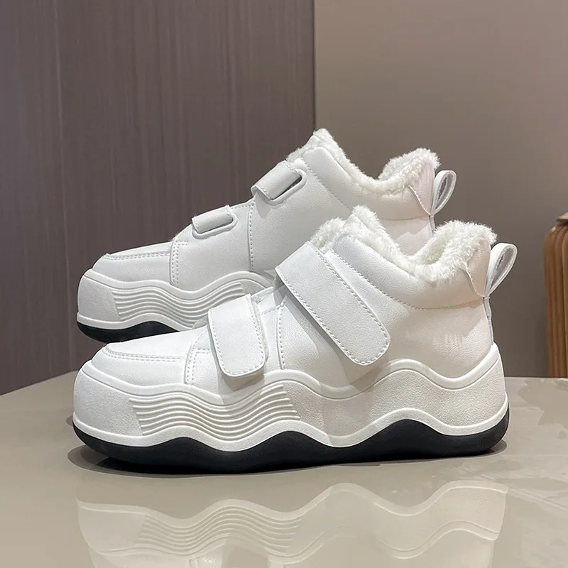 

Cotton Boots Women 2022 Winter New Korean Fashion Snow with Belt Buckles