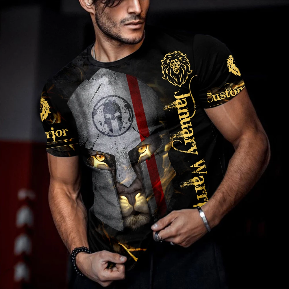 

Summer Men's Casual T-shirt 3D Tiger Lion Print Street Retro Fun T-shirt Oversized Round Neck Quick Drying Short Sleeves