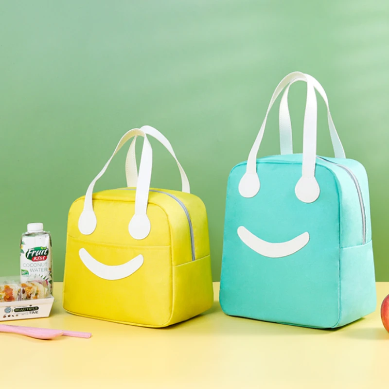 

Милая однотонная сумка для ланча из ткани Оксфорд, высокоэффективный изоляционный Ланч-бокс, вместительный уличный мешок для пикника и льд...