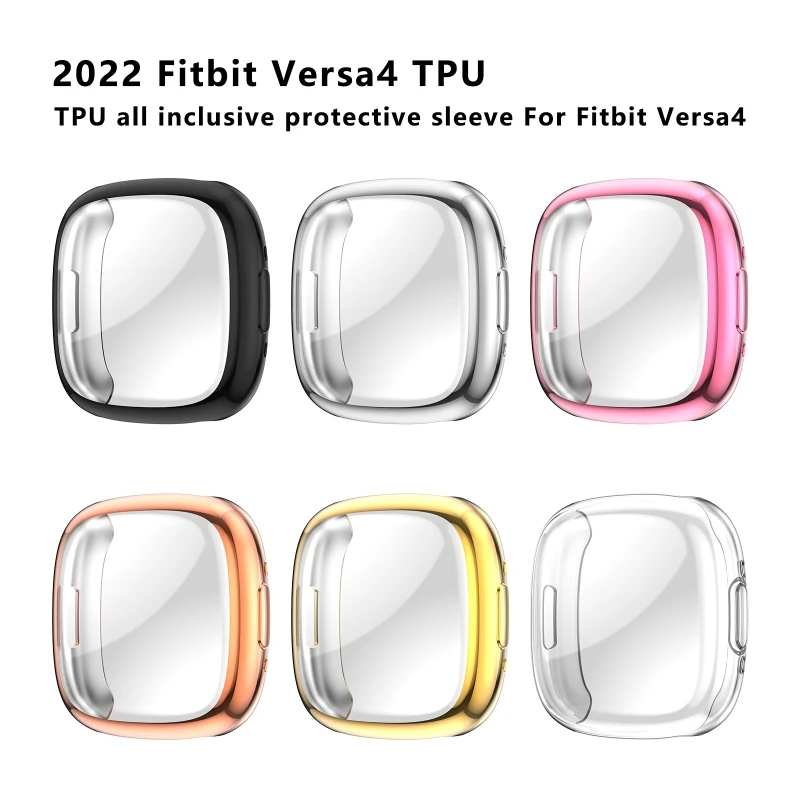 

Чехол для защиты экрана, чехол с полным покрытием, защитный чехол из ТПУ, моющийся чехол-бампер, совместимый с умными часами Fitbit Versa 4