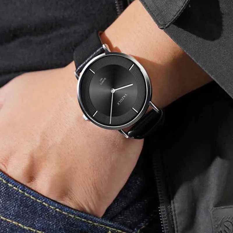 

YAZOLE Fashion Waterproof Men Wristwatch Quartz Leather Strap Trendy High Quality Watches for Men World Time
