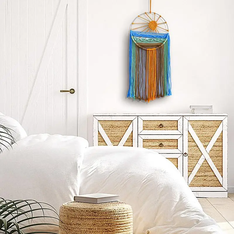 Солнце Настенный Декор Ловец Снов Богемный Гобелен Макраме Украшение Дома