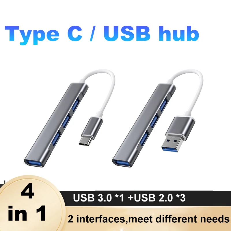 

HUB USB C Type 3.0 Splitter Adapter OTG For Lenovo Sumsung Imac Macbook m 1 5 Air Pro PC Laptop Accessories Hubs USB 3 0 4 Ports