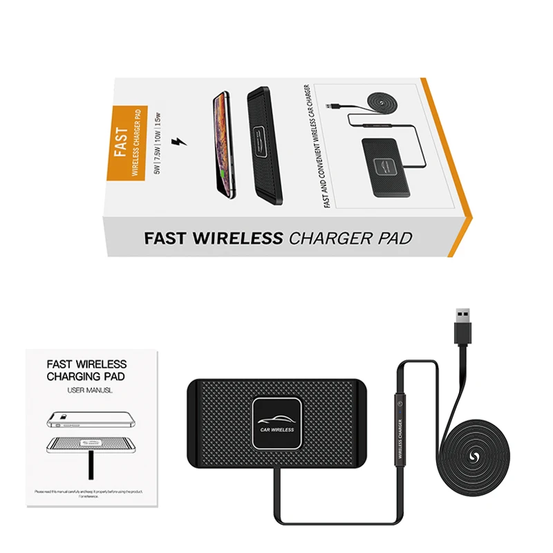 c1 qi wireless car charger pad for iphone 12 pro max fast quick wireless charger car 15w 10w 7 5w storage drawer free global shipping