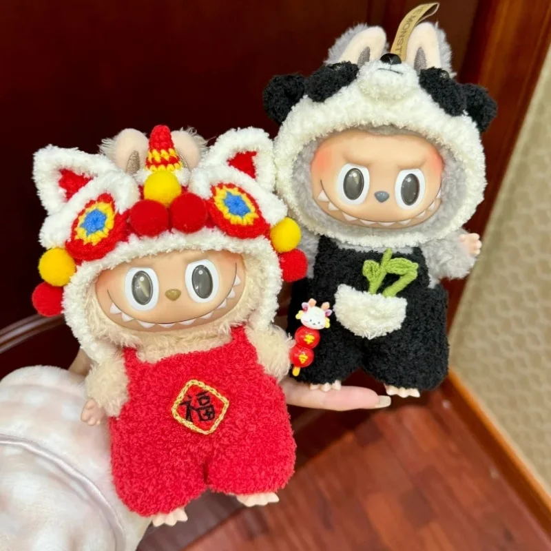 Горячая одежда Labubu ручной работы из шерсти Mokoko для малышей 17 см Michimini Stellalou чип