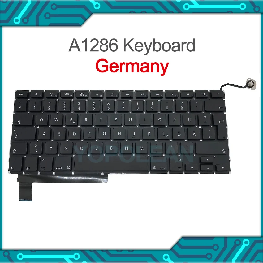 

New Laptop a1286 German keyboard For MacBook Pro 15" A1286 Keyboard Germany Replacement 2009-2012 Years