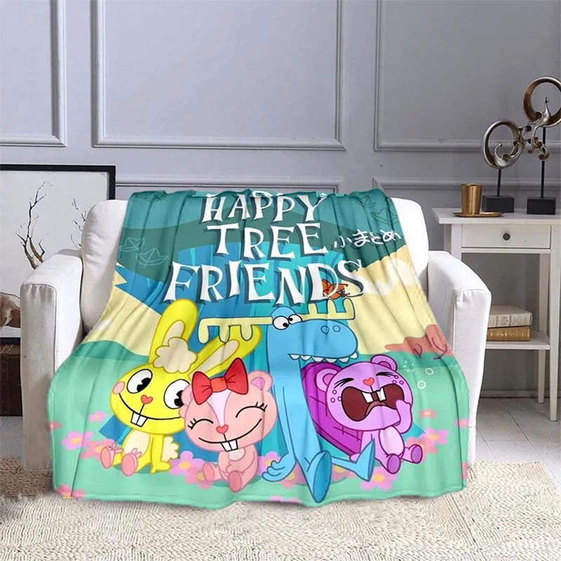 

Мягкое детское одеяло с рисунком из мультфильма «Счастливые друзья»