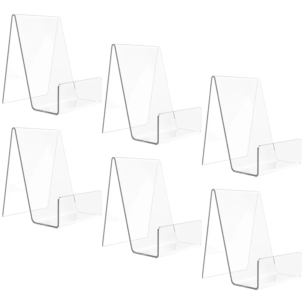 

6pcs Acrylic Book Shelf Transparent Magazine Display Rack Versatile Pictures Display Holder for Library Store