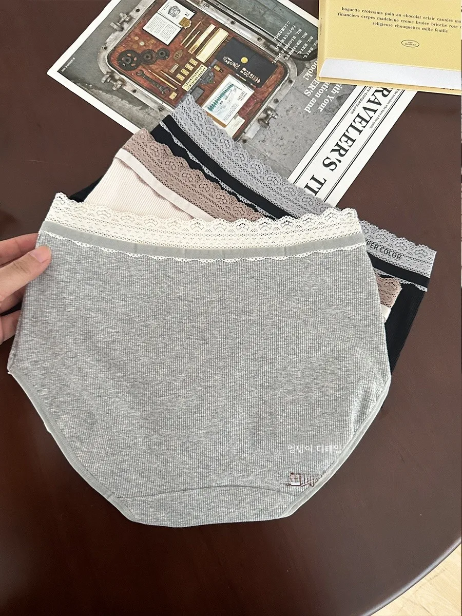 Изысканное кружевное детское хлопковое нижнее белье в стиле ретро женские