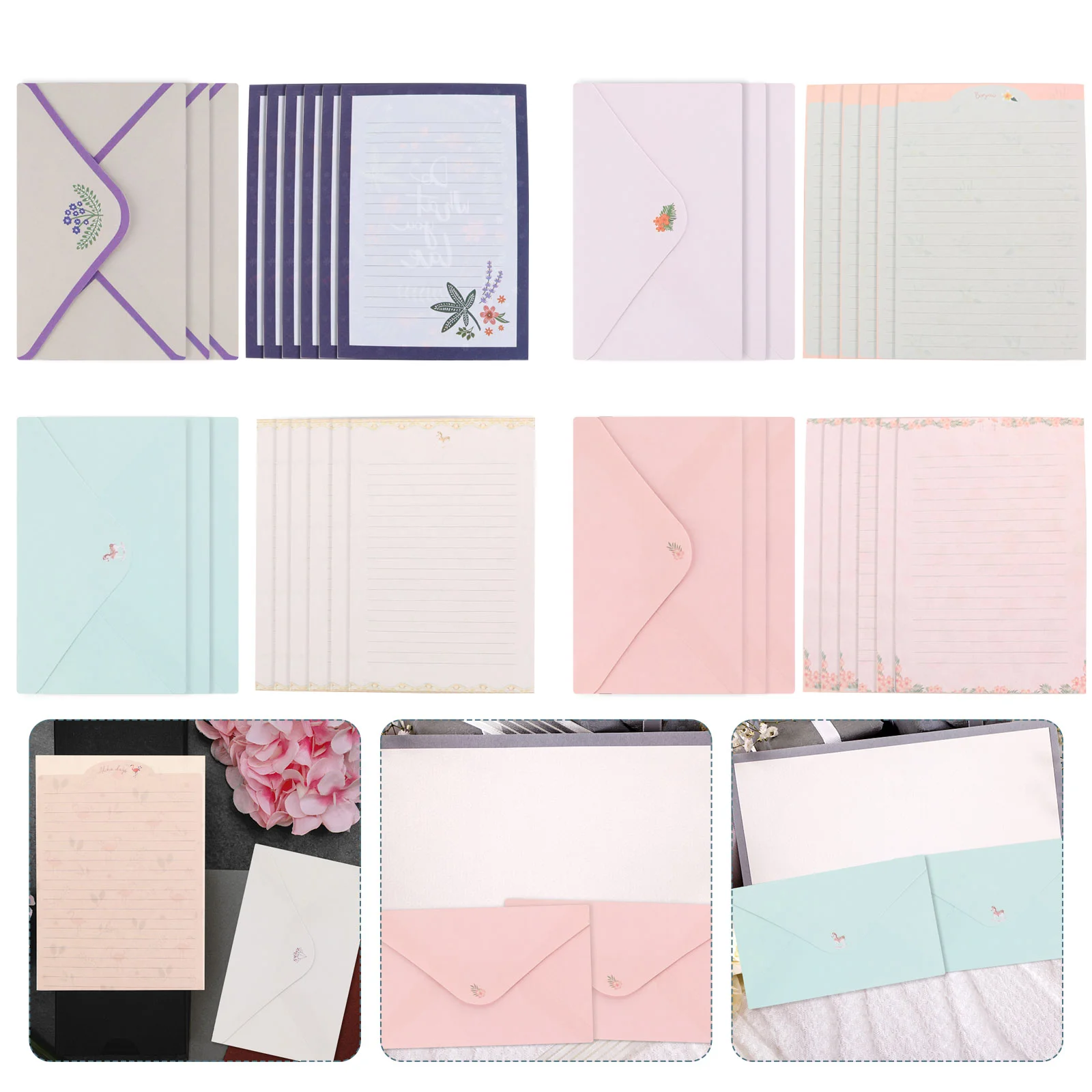 

45 Pcs Letterhead Writing Paper Stationary Small Fresh Stationery Envelope Envelopes