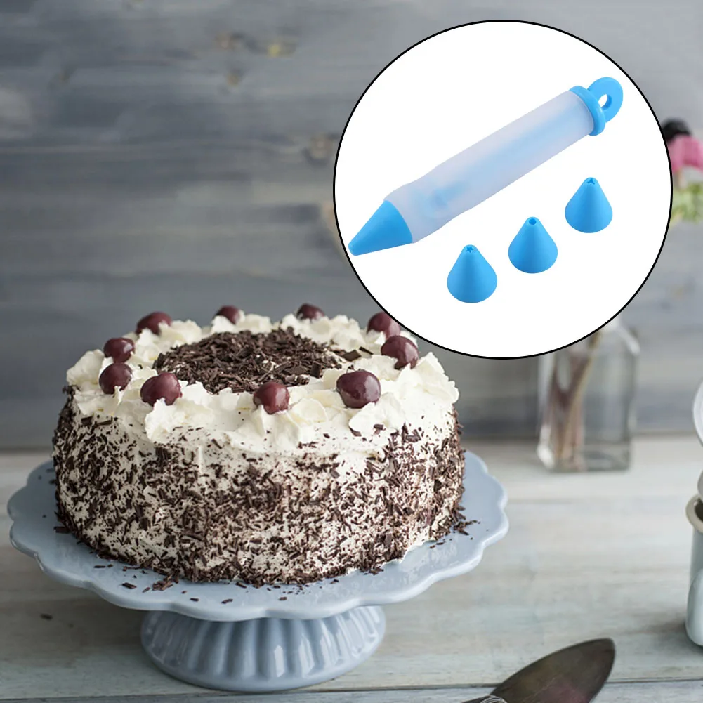 

4pcs/Set Silicone Food Writing Pen Chocolate Decorating Tools Cake Mold Cream Cup Cookie Icing Piping Pastry Nozzles Kitchen Acc