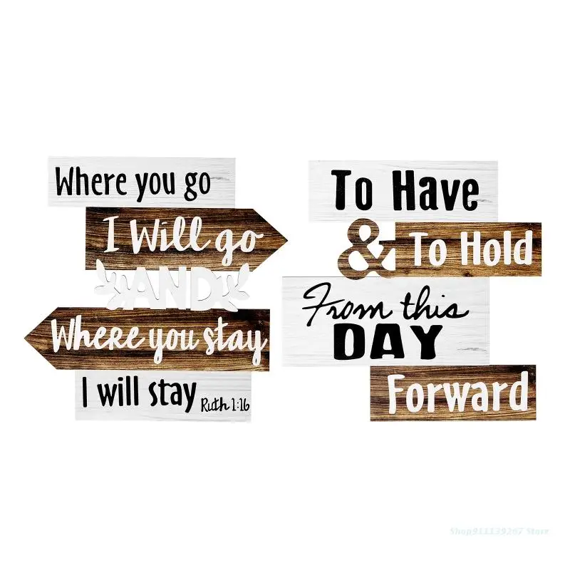 

C5AD Decor Wedding Sign Rustic Wall Art Decorations for Anniversaries Ceremony