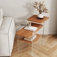 yj sofa side cabinet living room light luxury corner table side table transparent acrylic simple small coffee table