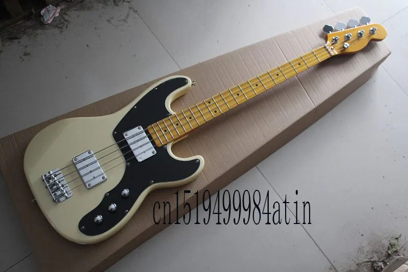 

Hot Selling Guitar Maple Fingerboard F Bass Beige 4 Strings Electric Guitar