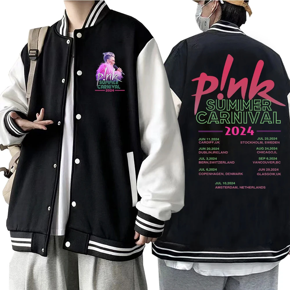 P!nk розовая летняя Карнавальная бейсбольная форма куртка на пуговицах спортивная