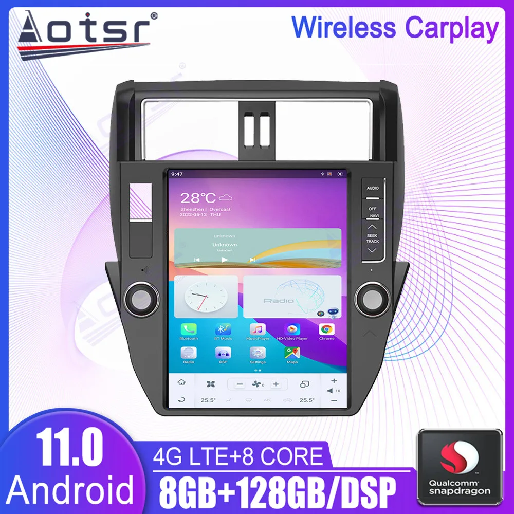 

Android Car Multimedia Radio Player Stereo For Toyota Land Cruiser Prado 150 2010 - 2013 GPS Navi Head Unit Qualcomm Snapdragon