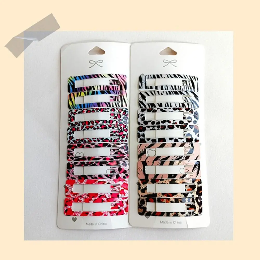 8 шт. заколки для волос с леопардовым принтом