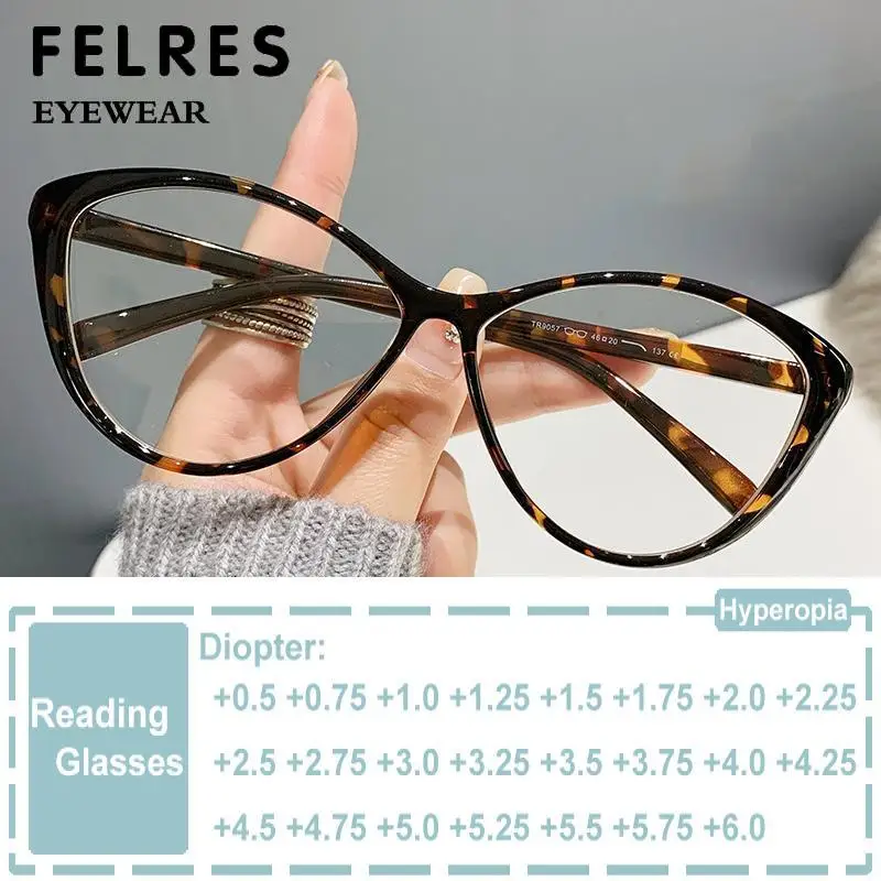 Модные Ретро треугольные очки для чтения кошачий глаз женщин дальнозоркости с