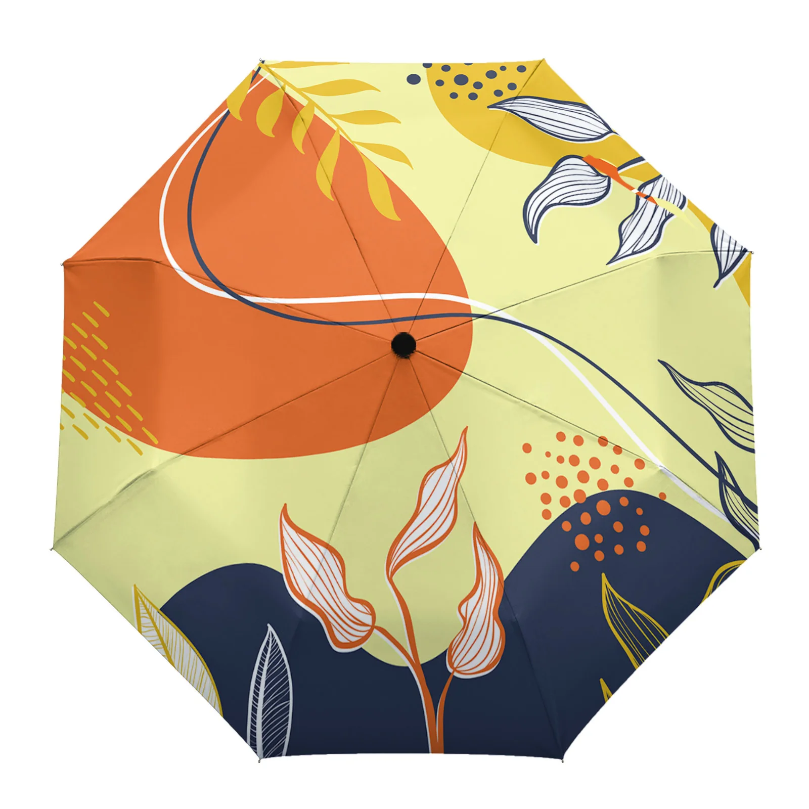 

Summer Leaves Flower Colorful Abstract Summer Umbrella Travel Outdoor Male Female Rain Umbrella Fully-automatic Printed Umbrella