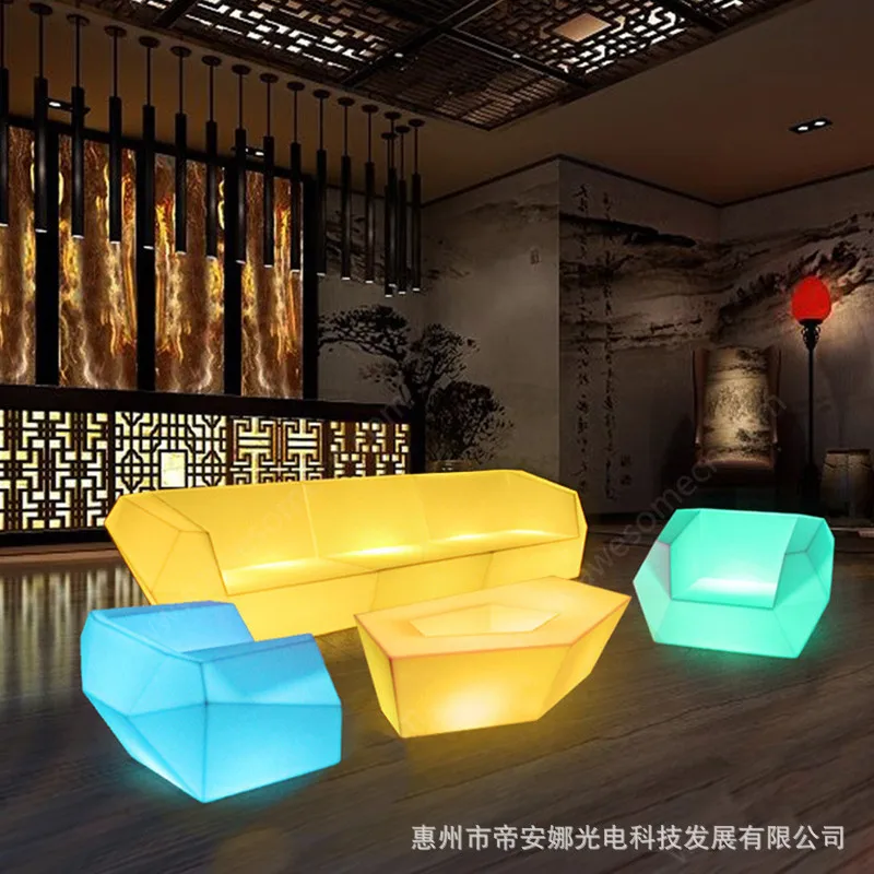 

C0121 bar KTV coffee table balcony outdoor waterproof net red leisure restaurant luminous table and chair combination clear bar