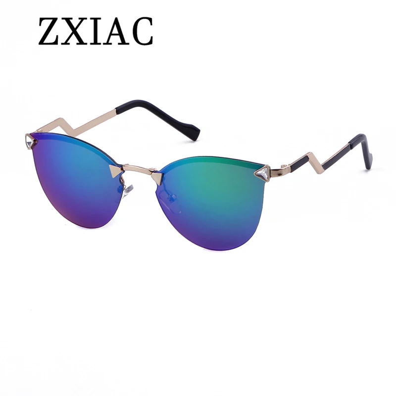 Модные солнцезащитные очки ZXIAC без оправы с бриллиантами модные большие тонкие