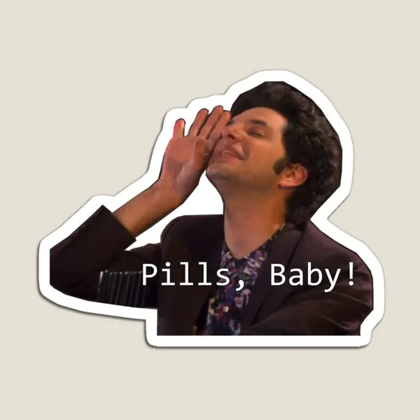

Pills Baby John Ralphio From Parks And Magnet Cute Holder Funny Stickers Refrigerator Kids Children for Fridge Organizer