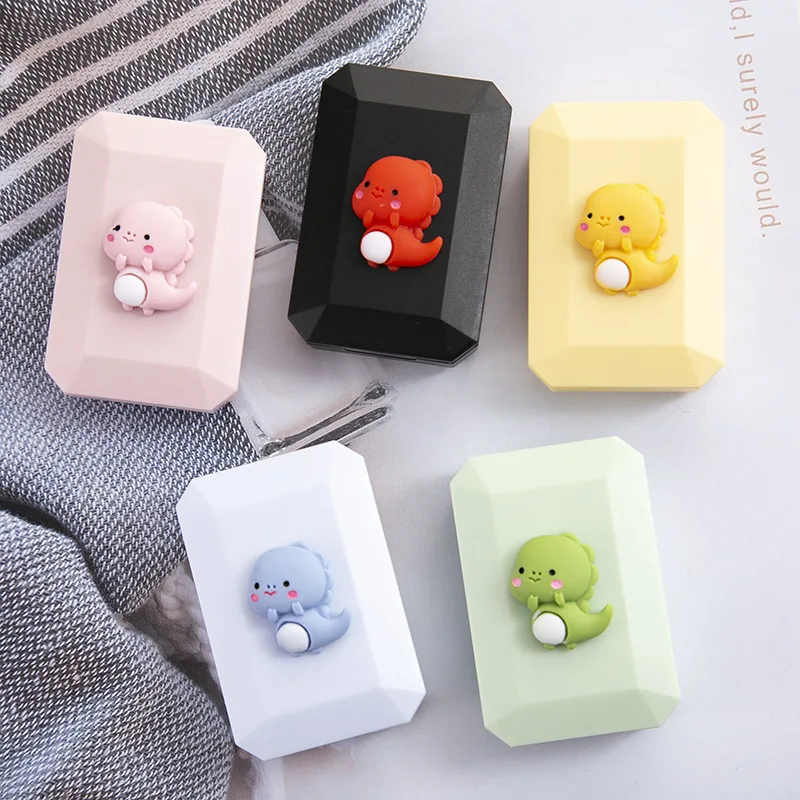 

Portable Beauty Contact Lens Storage Box Organizer Cute Cartoon Dinosaur Girl Women Contact Lenses Cases Contact Lens Container