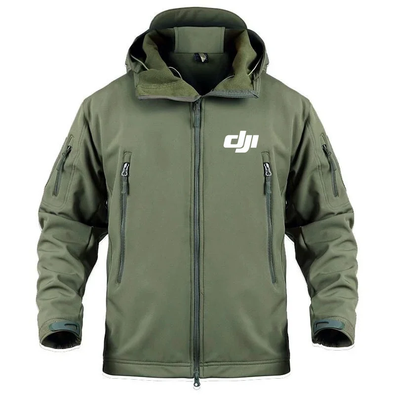 

Multiple Pockets Zipper ded Travel Man Coat Jacket DJI Drones Pilots Fleece Warm Military Outdoor SoftShell Jacket for Men
