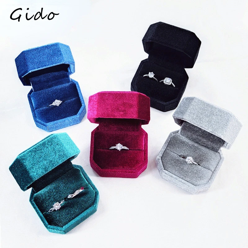 

Бархатная коробка для колец, Высококачественная коробка для хранения ювелирных изделий из одного кристалла, креативная Улучшенная Свадебная церемония