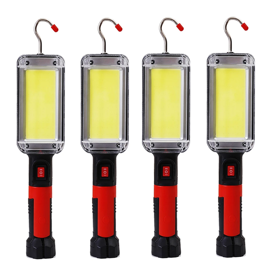

1/2/4pcs USB Rechargeable COB Work Light Portable LED Flashlight 18650 Adjustable Waterproof Magnet Hook Clip Camping Lantern