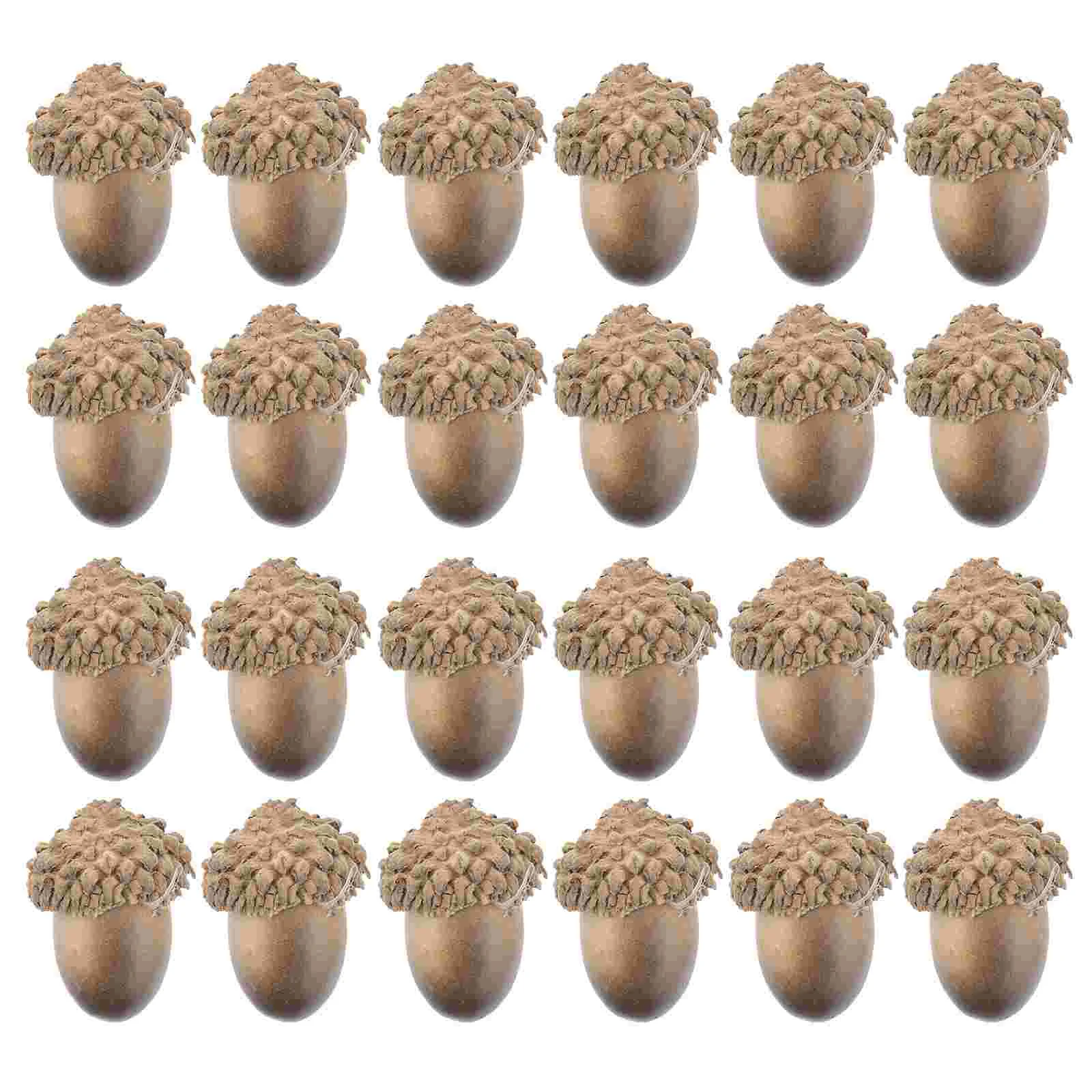 

50pcs Artificial Lifelike Small Acorn Photo Props False Nuts Home Kitchen Decor Dark Color