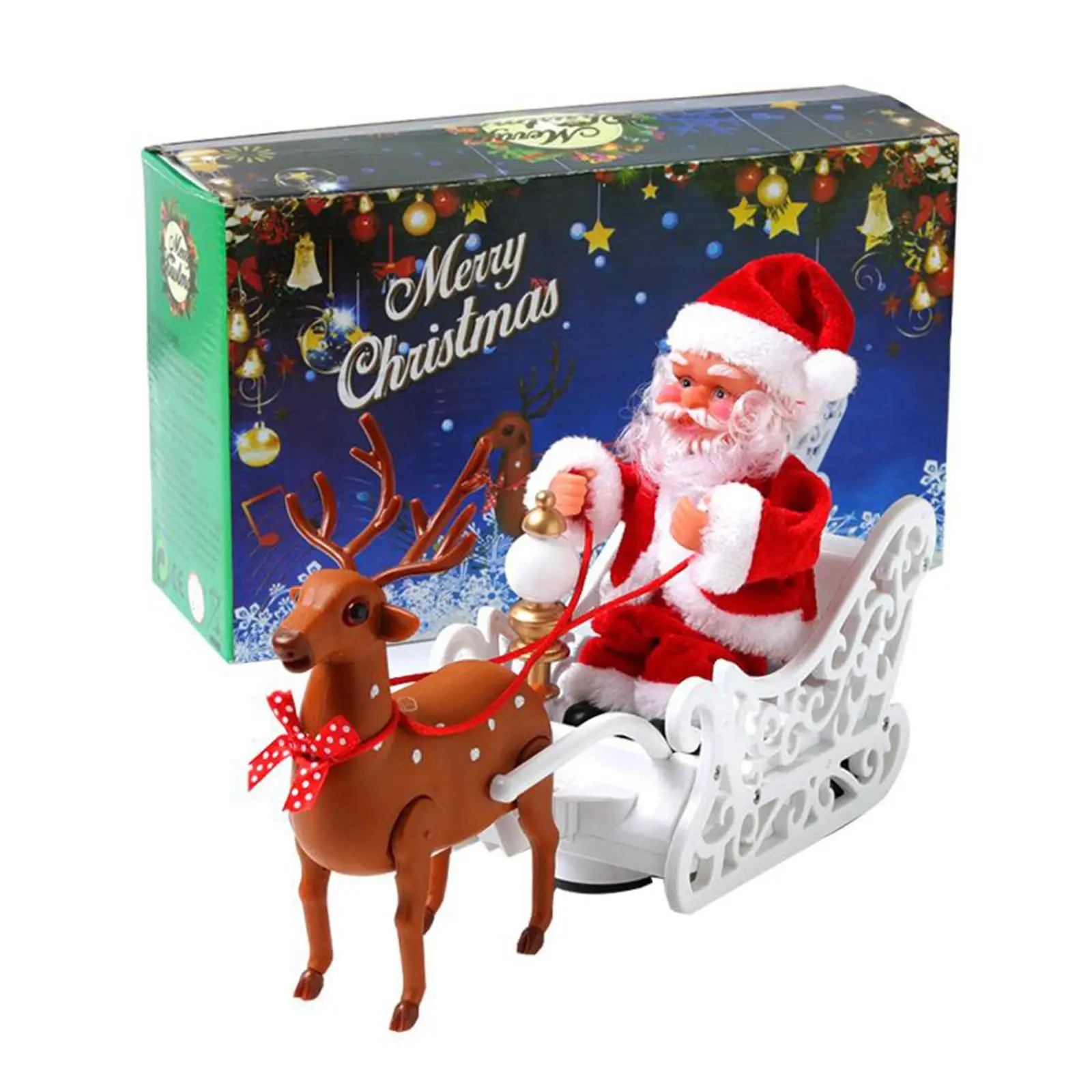 

Музыкальный сидячий сани олень Электрический кукла игрушка Рождественский подарок