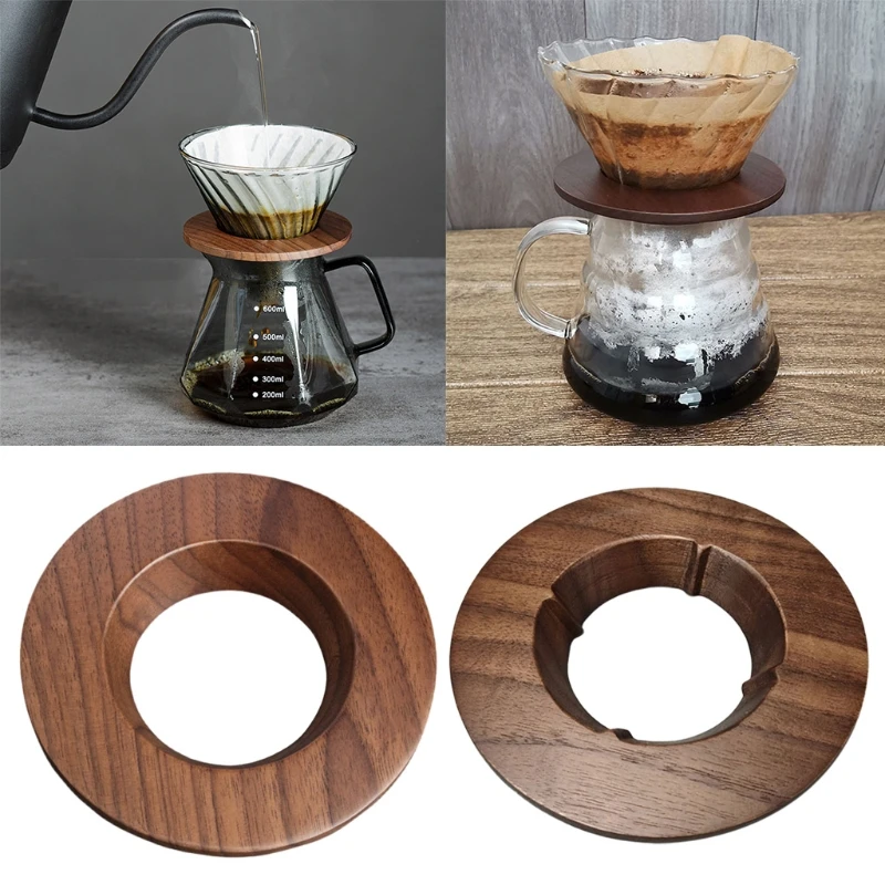 

Wooden Filter Stand Tea Leaf Filtering Natural Wood Brown Coffee Filter Stand Cone Dripper Holder Durable Home Gift