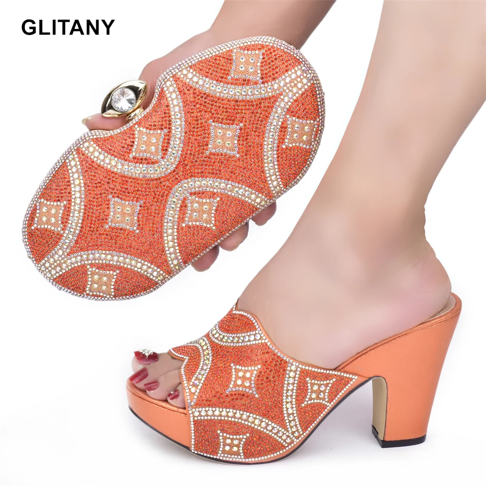 

Набор обуви и сумок для вечерние в нигерийском стиле на каблуке, Женская Роскошная подходящая обувь и Сумочка для женщин, роскошная дизайнерская обувь 2022