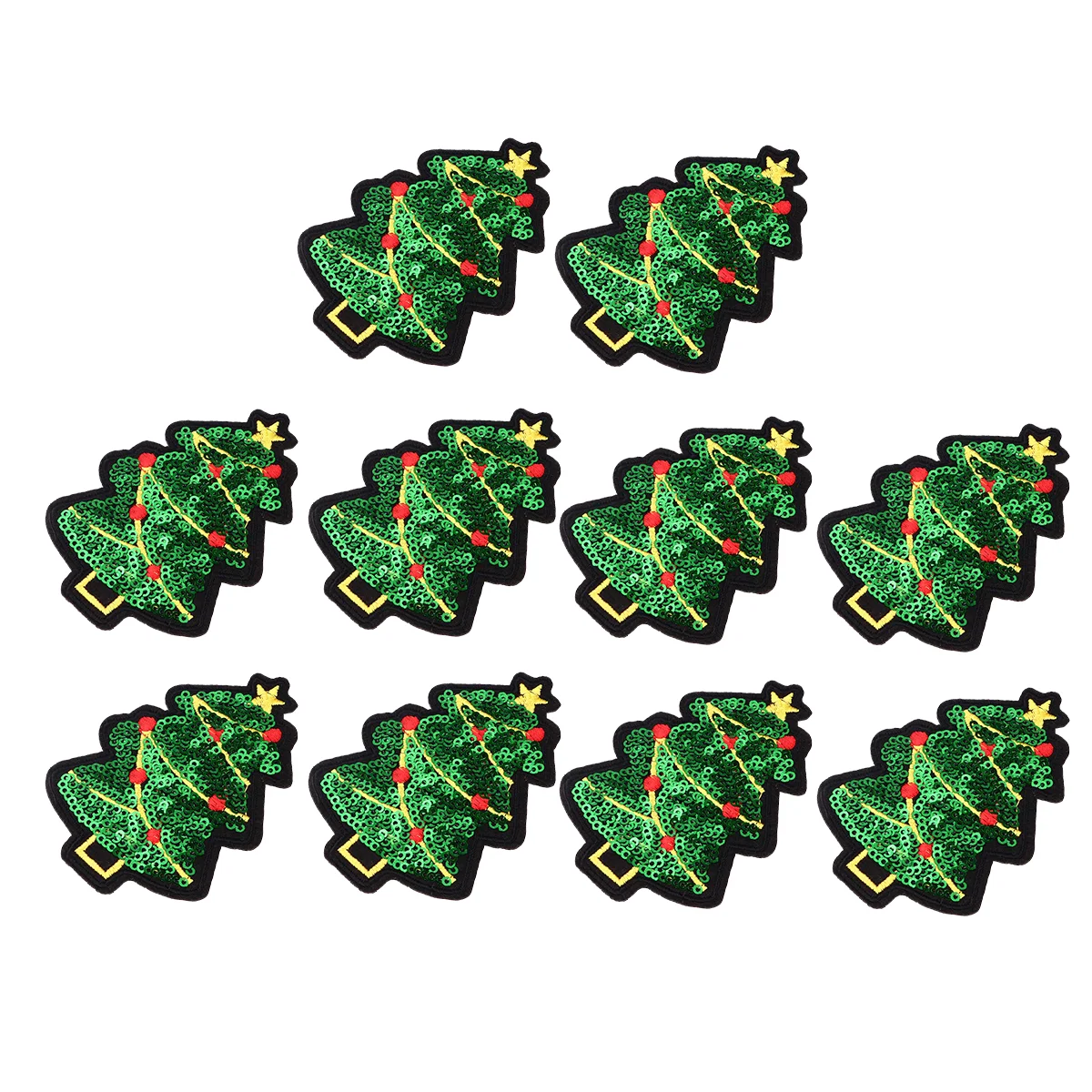 

10pcs Christmas Sew-on Clothes Christmas Embellishments Snowflake Appliques Xmas Tree