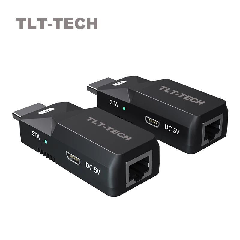 60 м HDMI-совместимый удлинитель Cat5e Cat 6 Ethernet UTP HD к Lan преобразователь 1080p Гц EDID