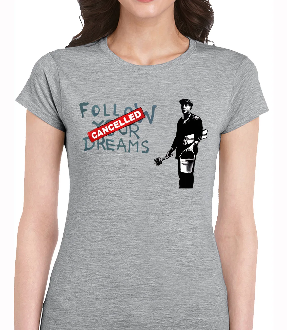 Женская футболка с надписью FOLLOW YOUR DREAMS длинным или коротким рукавом