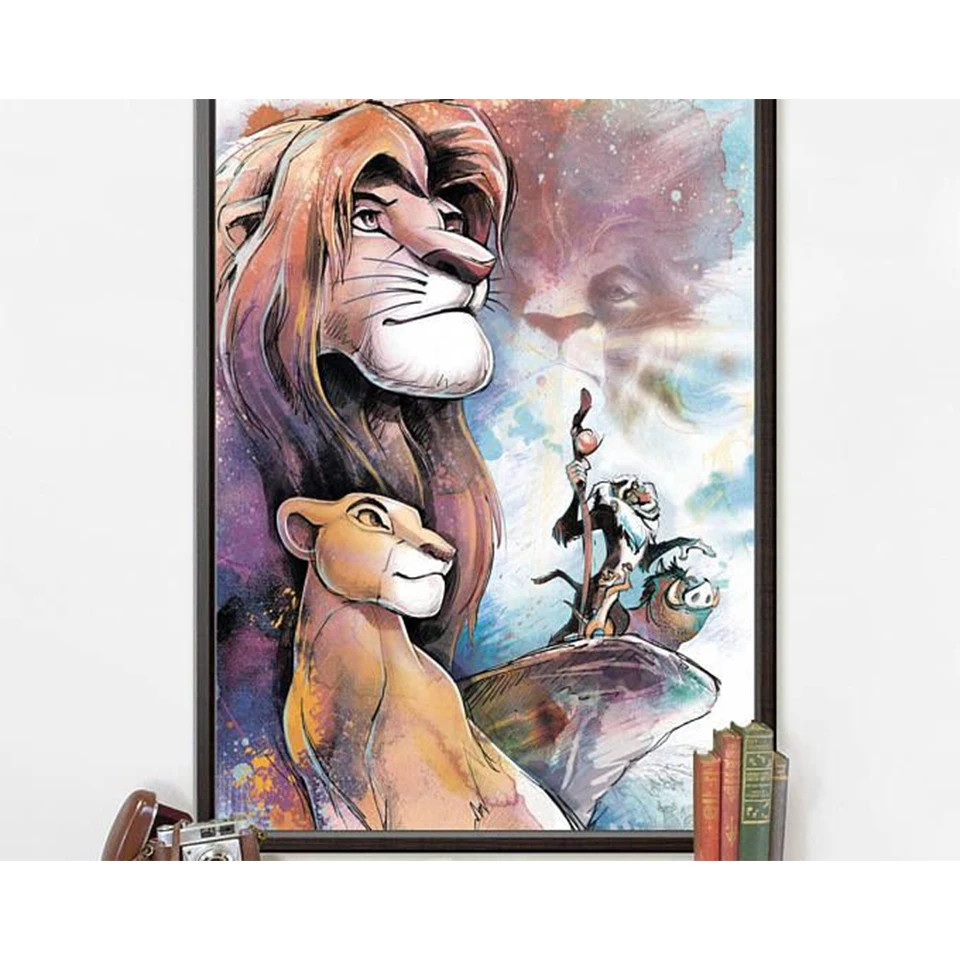 

5D DIY Diamond Painting Lion King Full Diamond Embroidery Inlaid Diamond Art Castle Firework Cross Stitch Set Home Decoration