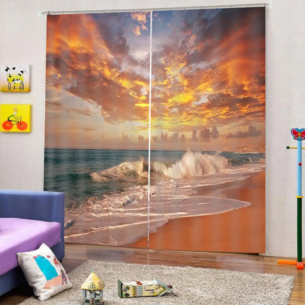 Стереоскопические шторы фото затемняющие оконные роскошные 3D для гостиной