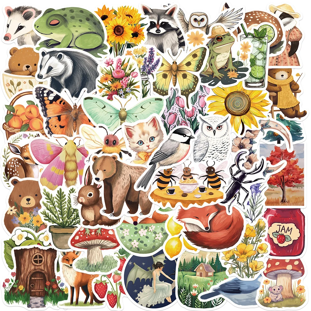 

10/30/50pcs Kawaii Forest Animals Cartoon Stickers Anime World Building Sticker Suitcase Laptop Phone Bike Kids Decal Toys Gift
