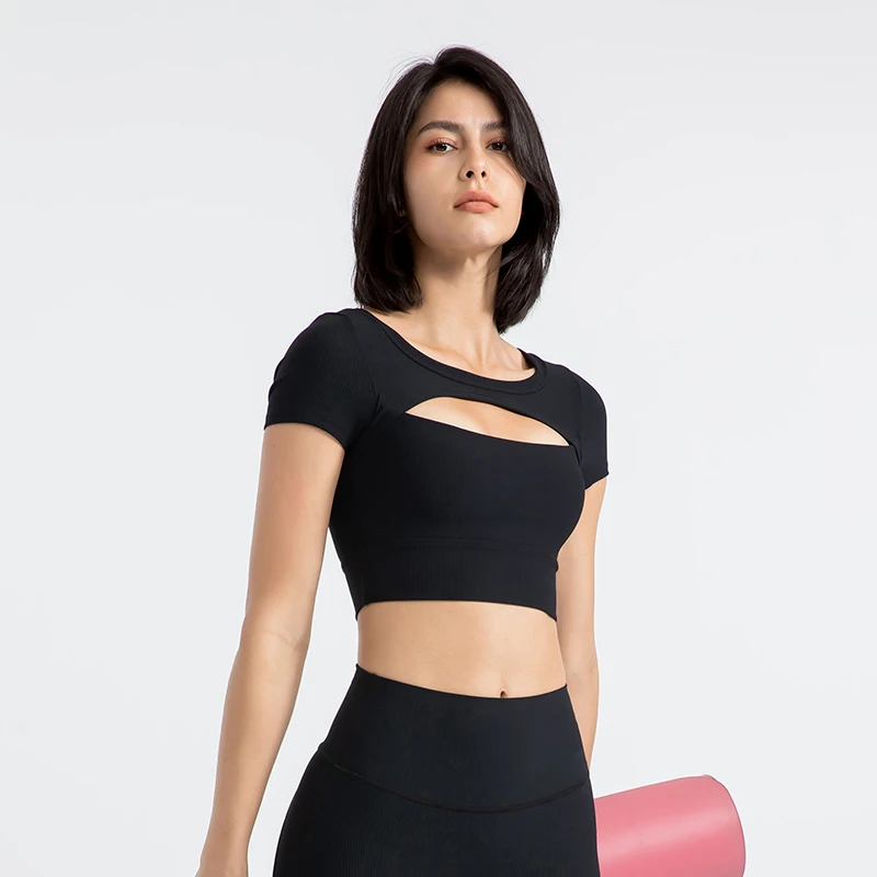 Fitness Crop Wear High Impact Workout Seamless Gym Tank Tops Set Womens Yoga Sports Bras