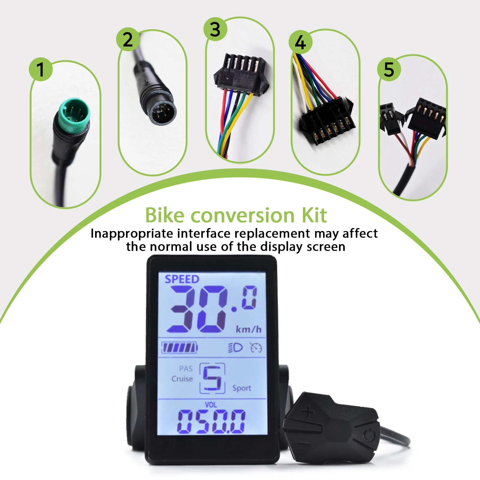 M6H электрический велосипед компьютер велосипедный спидометр 24 В/36 В/48 В/60 В