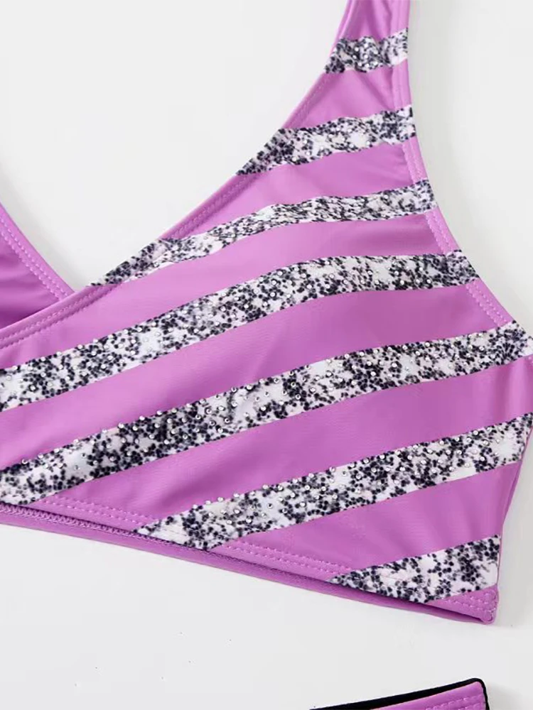 Новинка 2022 женский сексуальный комплект бикини в полоску летний купальный