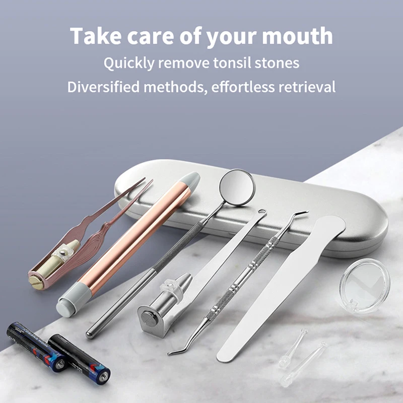 

1Pcs Ear Wax Tonsil Stone Remover Tool LED Light Stainless Steel Remover Mouth Cleaning Care Tools Tonsil Stone Remover new