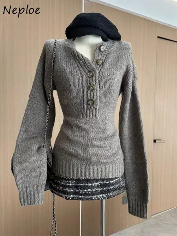 Neploe винтажный вязаный пуловер из спандекса