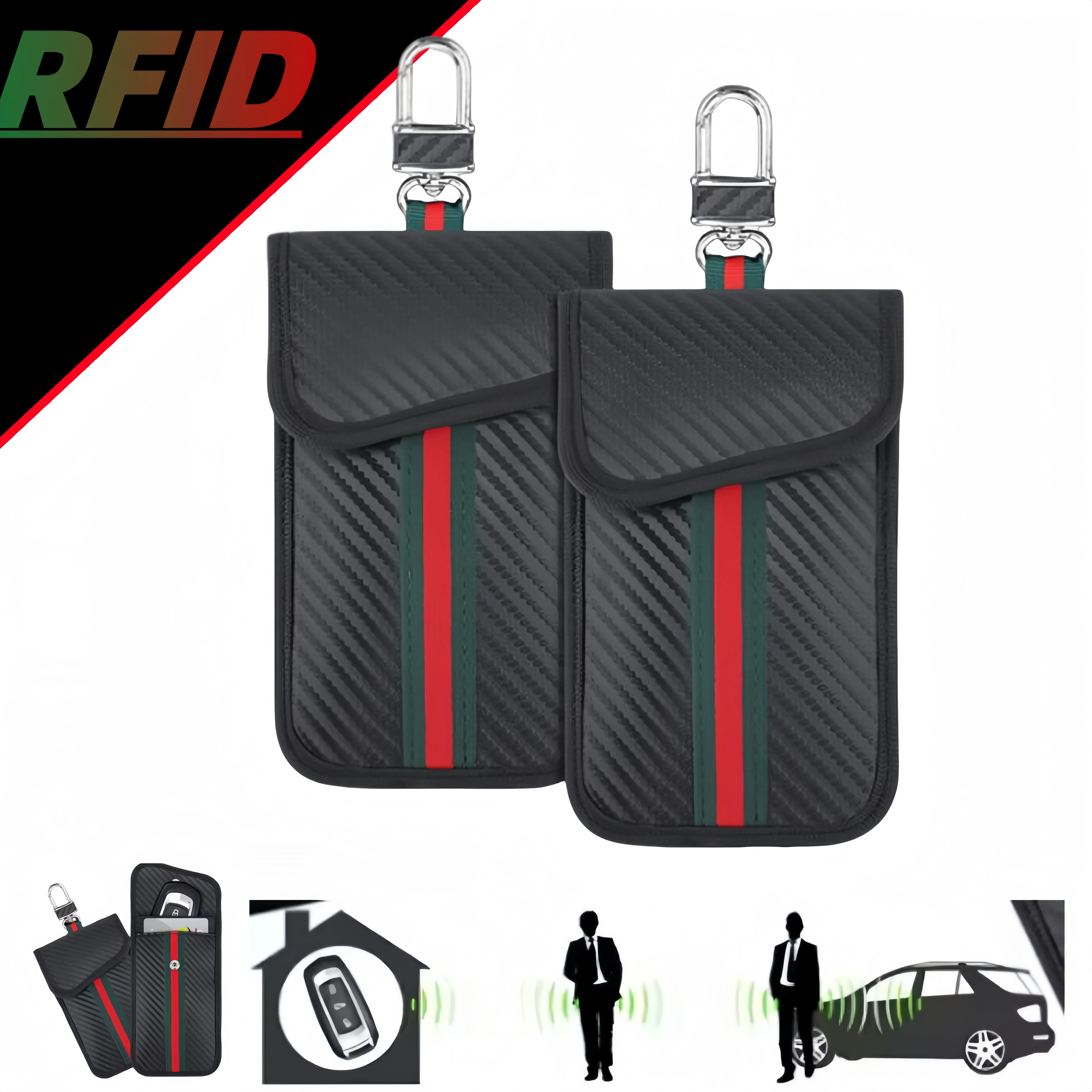 

Портативный Чехол Для Автомобильных Ключей С RFID-защитой, Компактное Хранилище