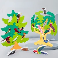 wood bird tree 3d puzzle mosaic blocks children benefit intelligence development wooden toys creative jigsaw toys kids toys