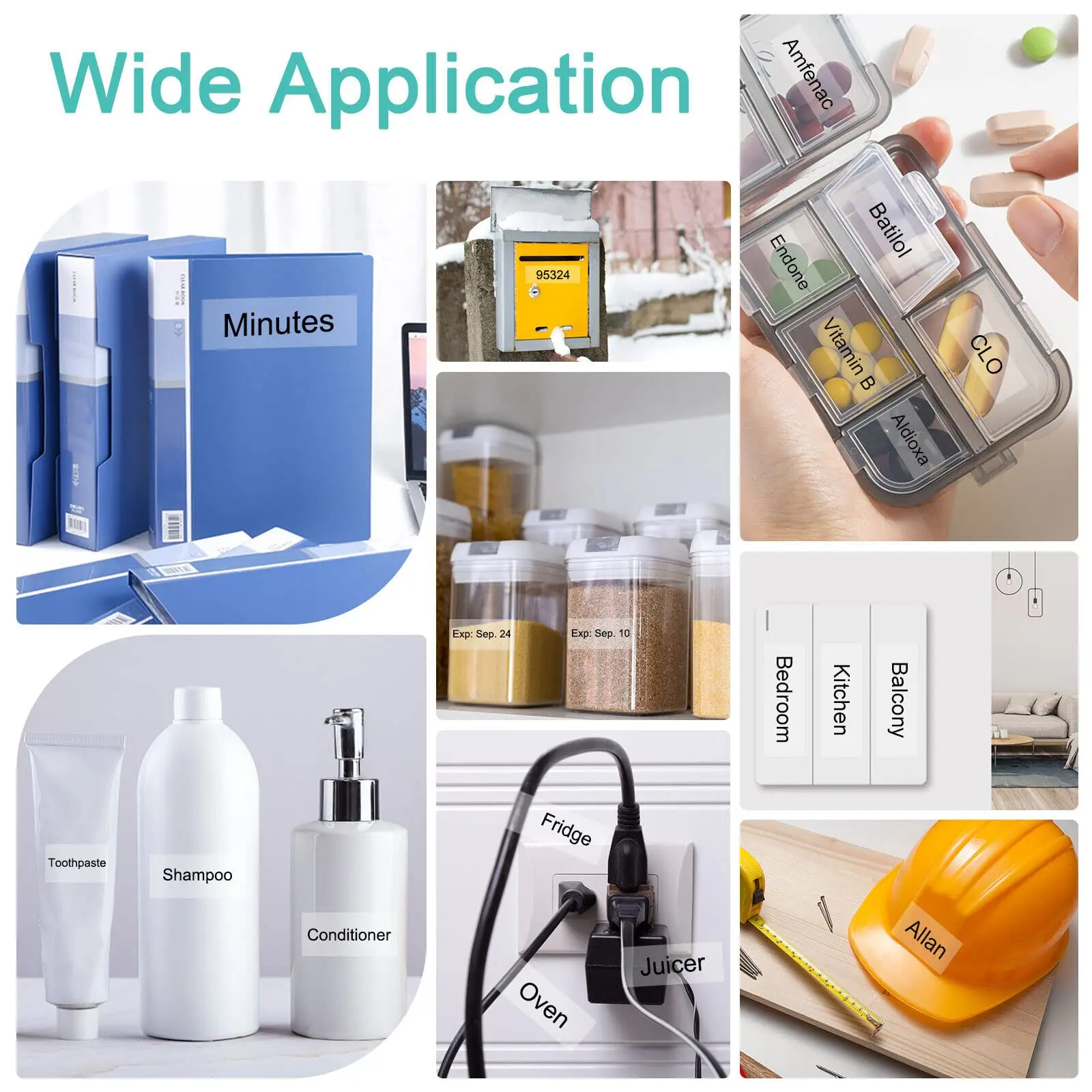 15PK флейта совместима с Brother 9/12/18/24 мм черная на прозрачной этикетке для принтеров