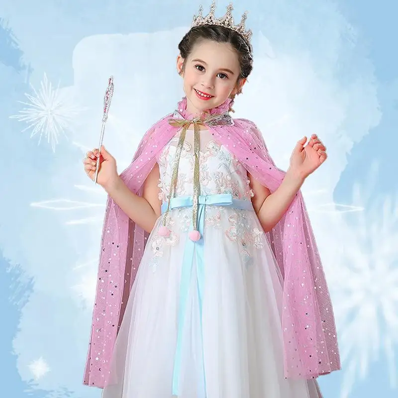 Комплект плащ Холодное сердце принцессы розовый синий мягкая марля однотонный