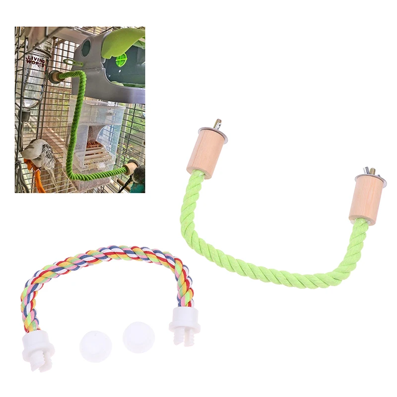

1Pc 30/40/55/80/100cm Bird Bite Toy Parrot Standing Woven Rope Toy Bird Chew Toy Bendable Pet Parrot Standing Perches